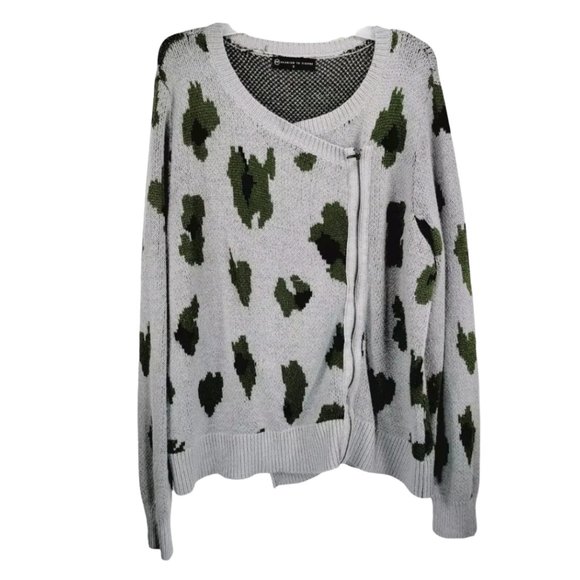 Fashion To Figure Cardigan Sweater Womens Plus Size 2X FTF Zip Front Gray - Picture 7 of 7